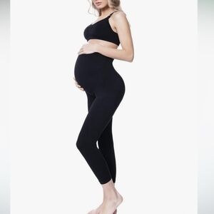 NWT H&M Matenity Yoga Pants Women's S Black Sporty Athletic Minimalist Retro